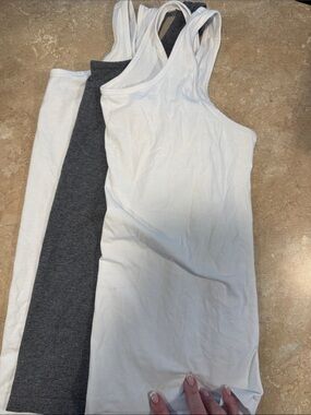 Three-Pack Tank Tops -  2-White & 1- Charcoal